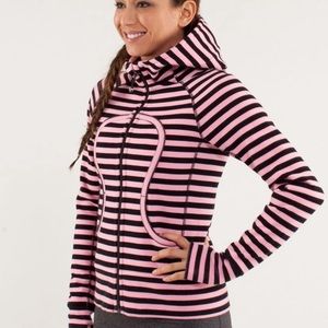 Lululemon Scuba Hoodie Pink and Black Stripe